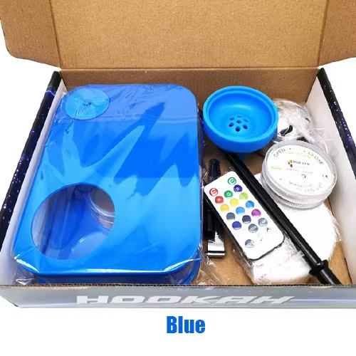 Aqua Cube LED Hookah in Blue