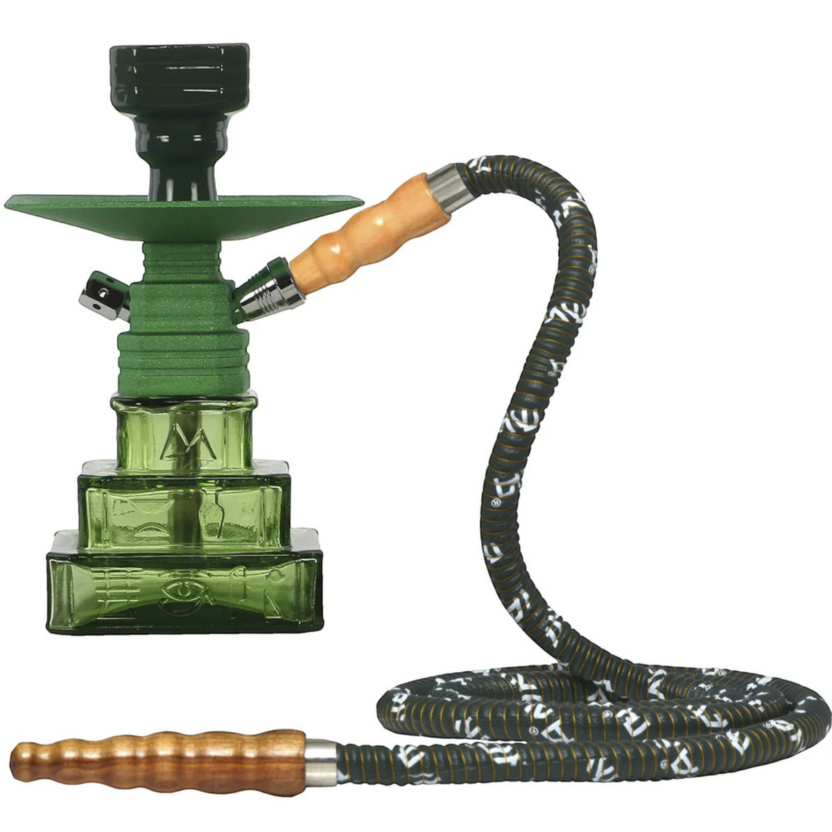 MYA Original Tut Hookah 9 Inch with Egyptian-Inspired Glass Base Green
