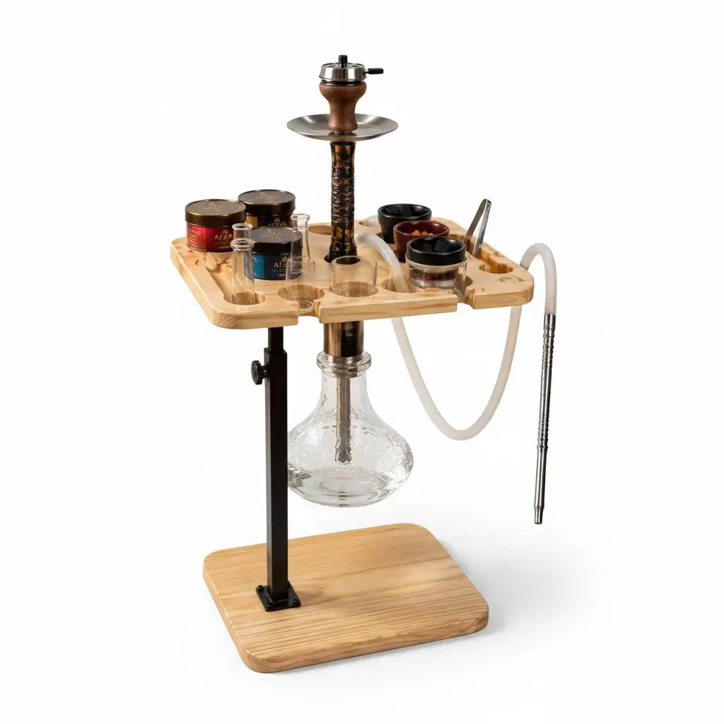 Stylish wooden hookah stand