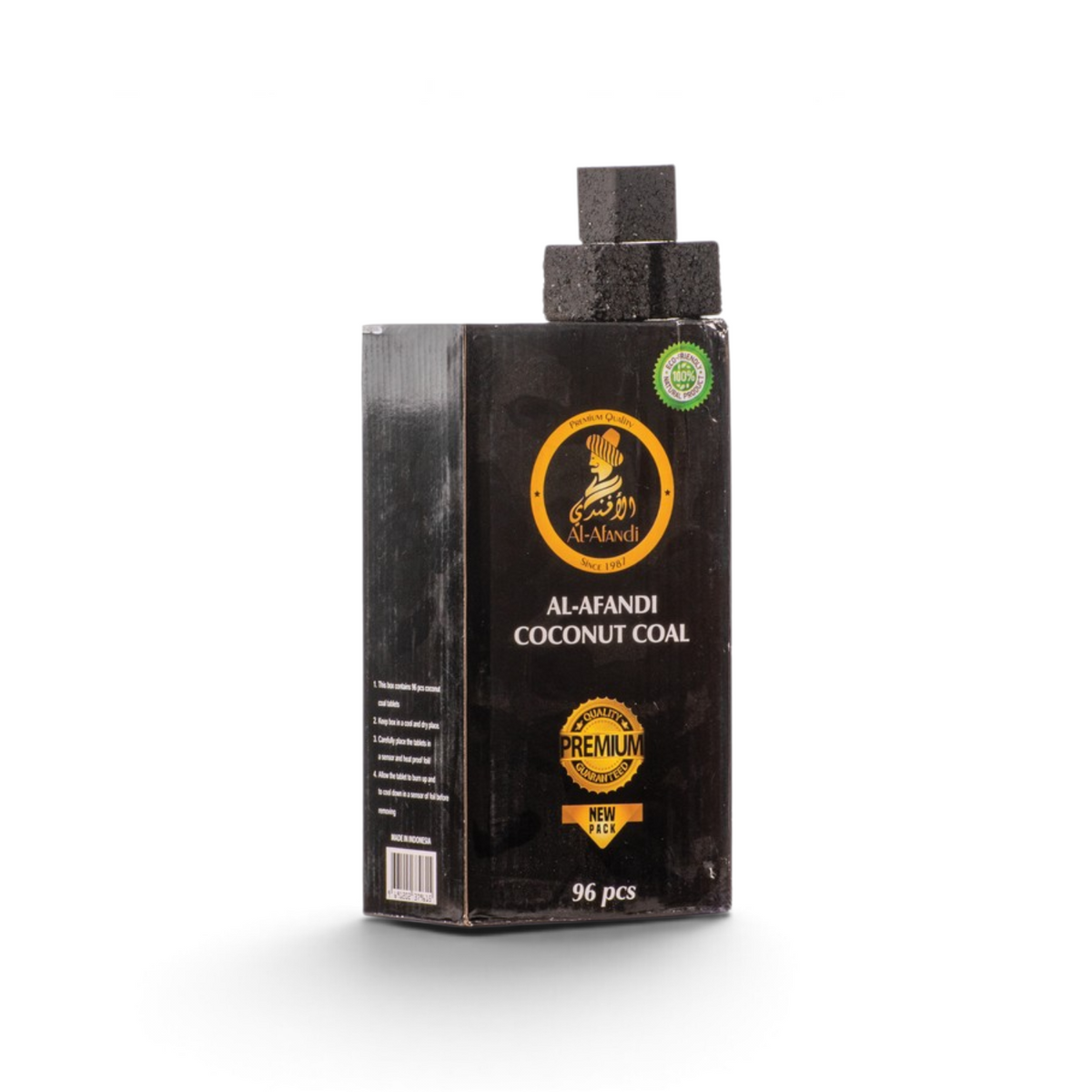 Al Afandi Hookah Coal, Al Afandi Coconut Coal, Hookah Coconut Charcoal 1kg, Natural Hookah Coal, Coconut Shell Hookah Coal, 96 Pcs Hookah Coal, Hookah Charcoal Cubes, Shisha Coal 1kg