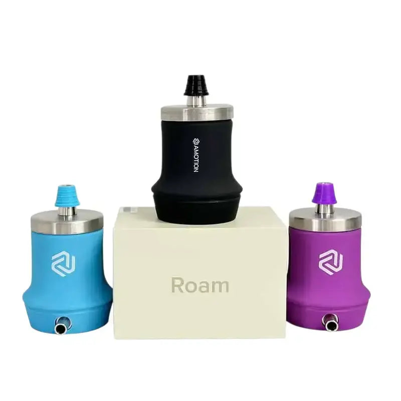 Amation Roam 16cm portable hookah with stainless steel core, soft-touch body and compact travel design