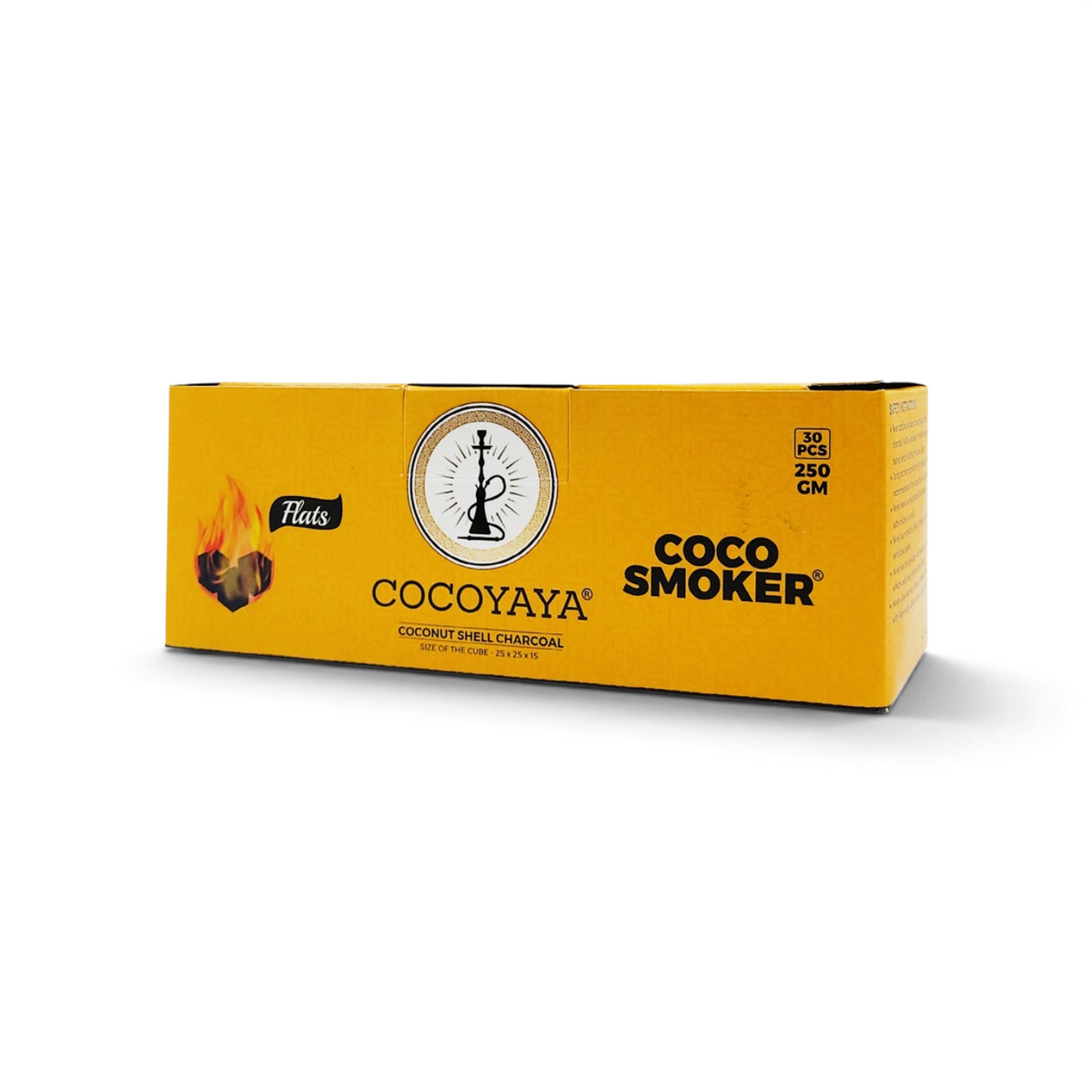 Cocoyaya coconut coal, Cocoyaya Coco Smoker, hookah coconut coal 250g, coconut charcoal for hookah, shisha charcoal 30 pcs, flat coconut coal, premium hookah charcoal, Indonesian coconut charcoal, hookah coal online India