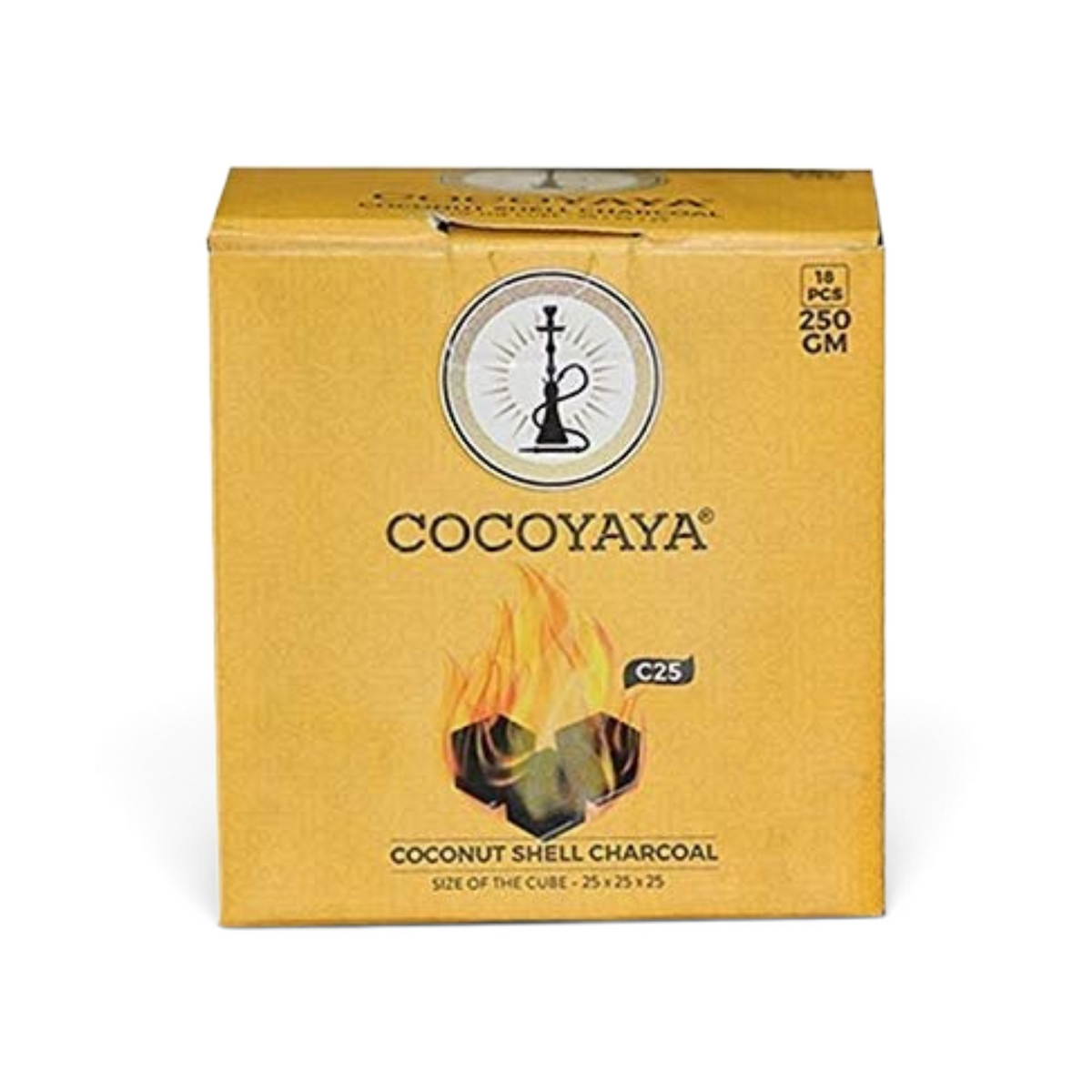 Cocoyaya coconut coal, Cocoyaya coconut charcoal, hookah coconut coal 250g, coconut charcoal 18 pcs, hookah charcoal cubes, shisha charcoal, natural coconut shell charcoal, Indonesian coconut charcoal, hookah coal online India