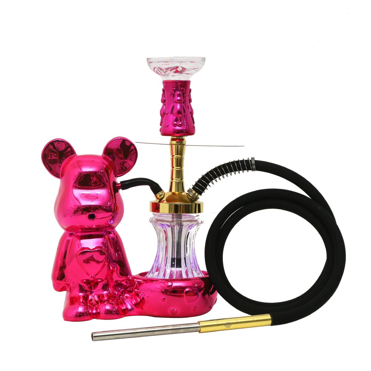 Teddy Bear Aluminium Hookah with Glass Base
