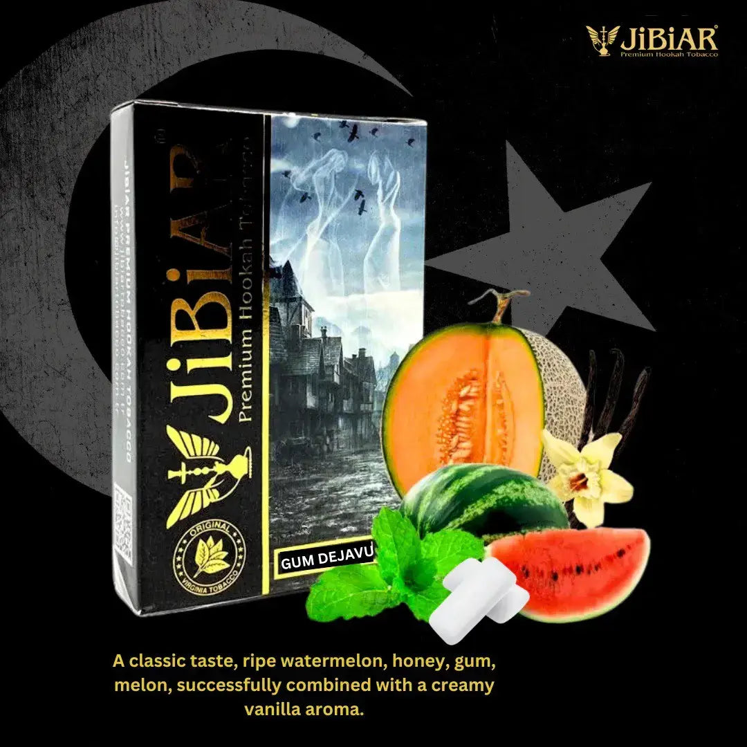 Jibiar Gum Dejavu, Jibiar Gum Dejavu 50g, Jibiar hookah flavour, Gum Dejavu hookah flavour, watermelon melon hookah flavour, bubblegum vanilla hookah flavour, Jibiar flavour India.
