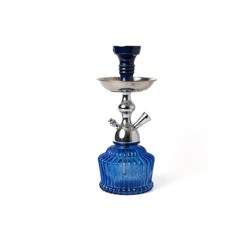 MYA Heavy QT Original Hookah 13 inch with glass base, aluminium stem, ceramic bowl and leather-coated hose