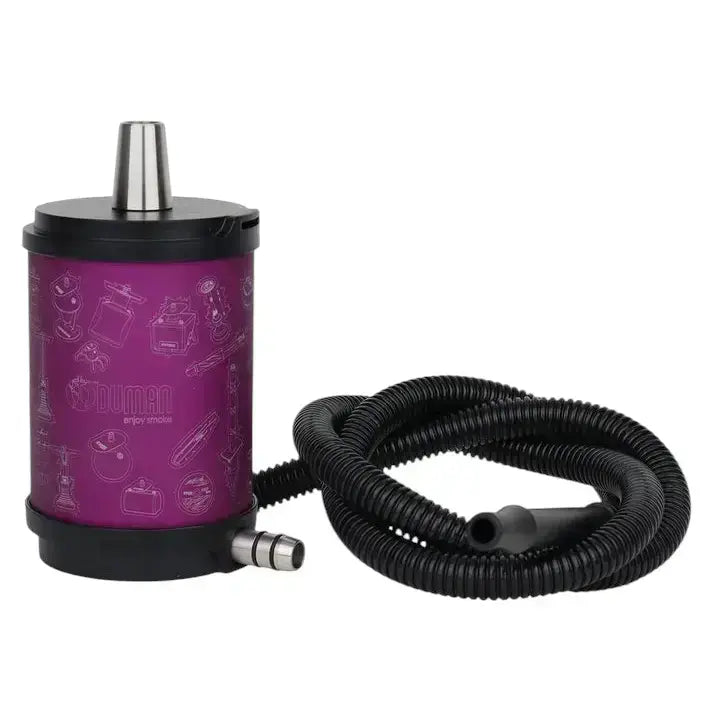Oduman Atomic Purple 15.5 cm compact travel hookah with hose and mouthpiece