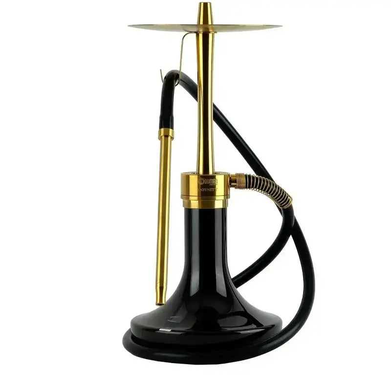 Oduman Infinity black glass gold body 45 cm hookah with silicone hose and diffuser