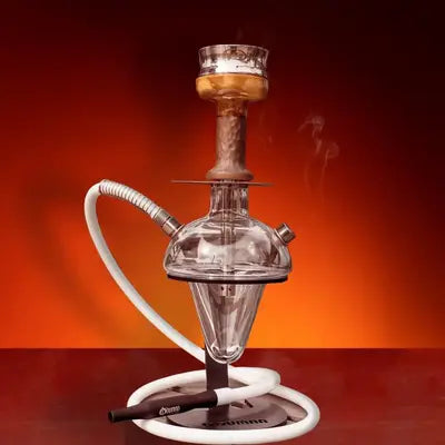 Oduman N5-Z Junior clear glass 28 cm hookah with stainless steel stem and diffuser