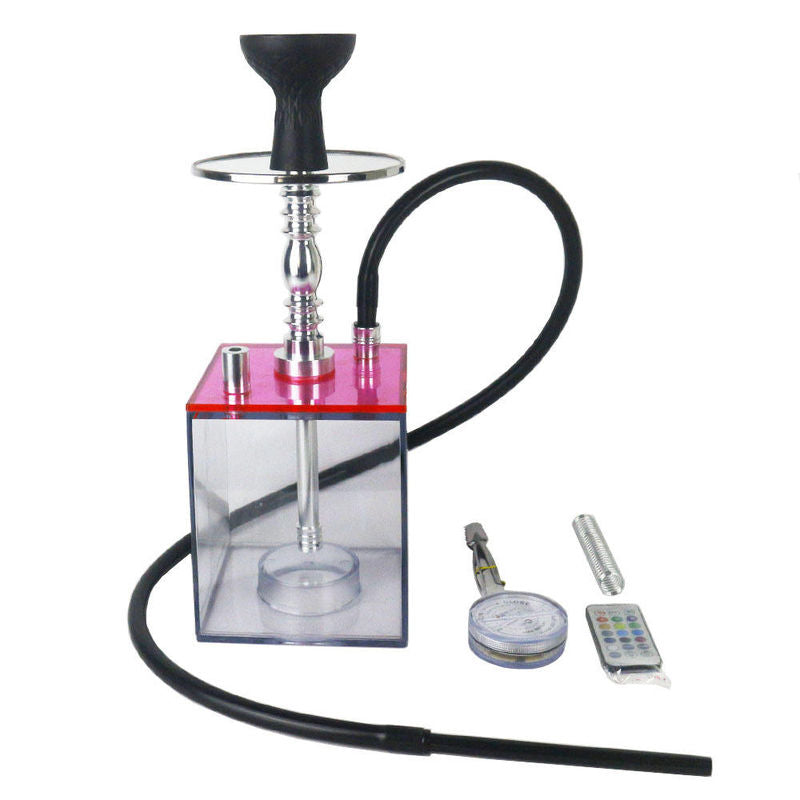 Portable Transparent Cube Hookah Complete Set