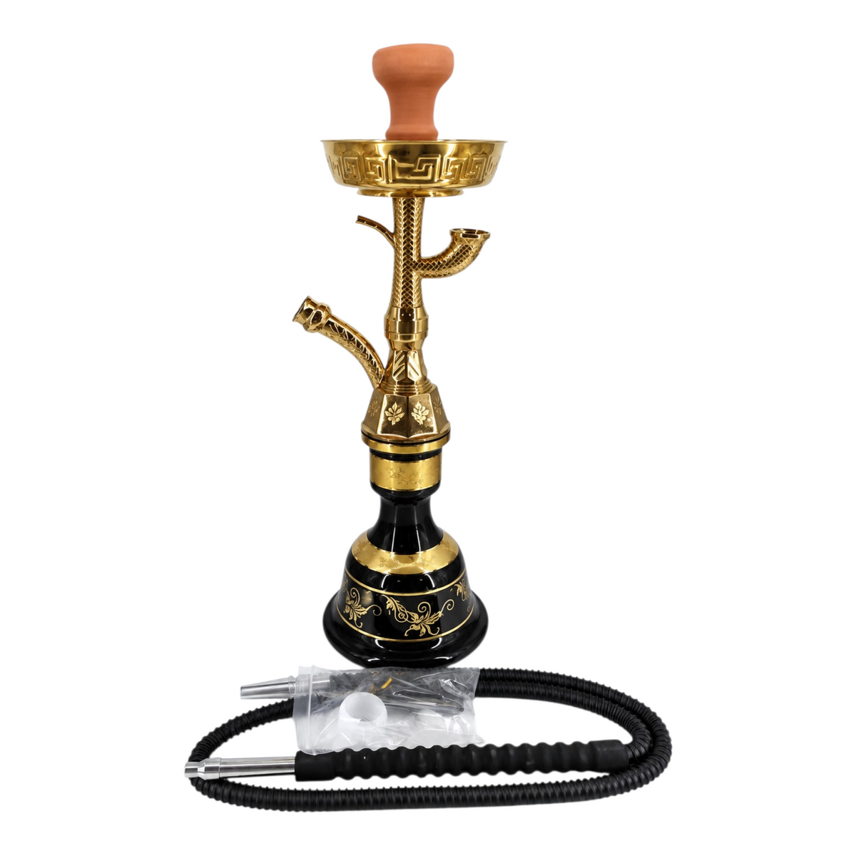 Sheesha King black Egyptian hookah 22 inch with hookah accessories