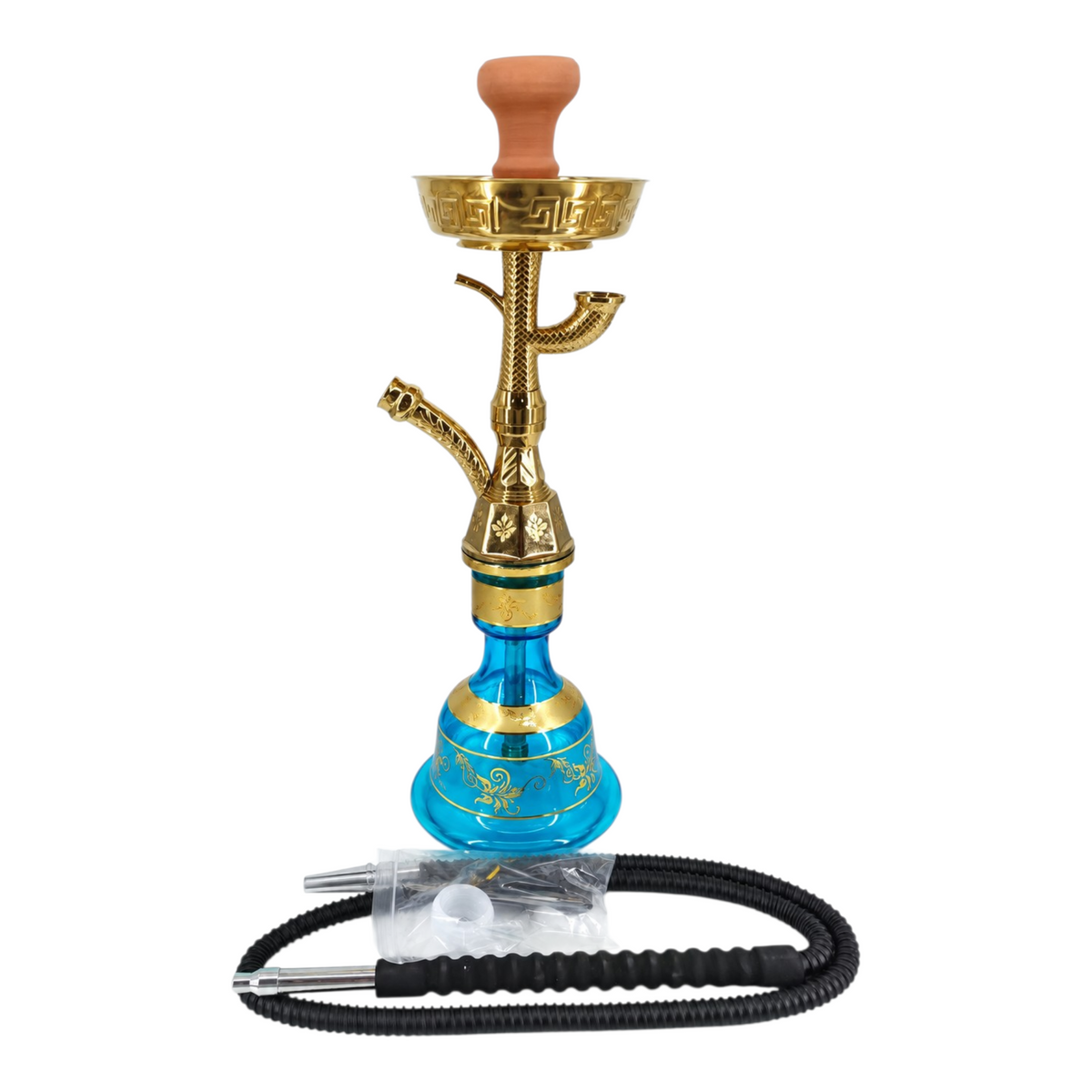 Sheesha King blue gold Egyptian hookah 22 inch hookah set