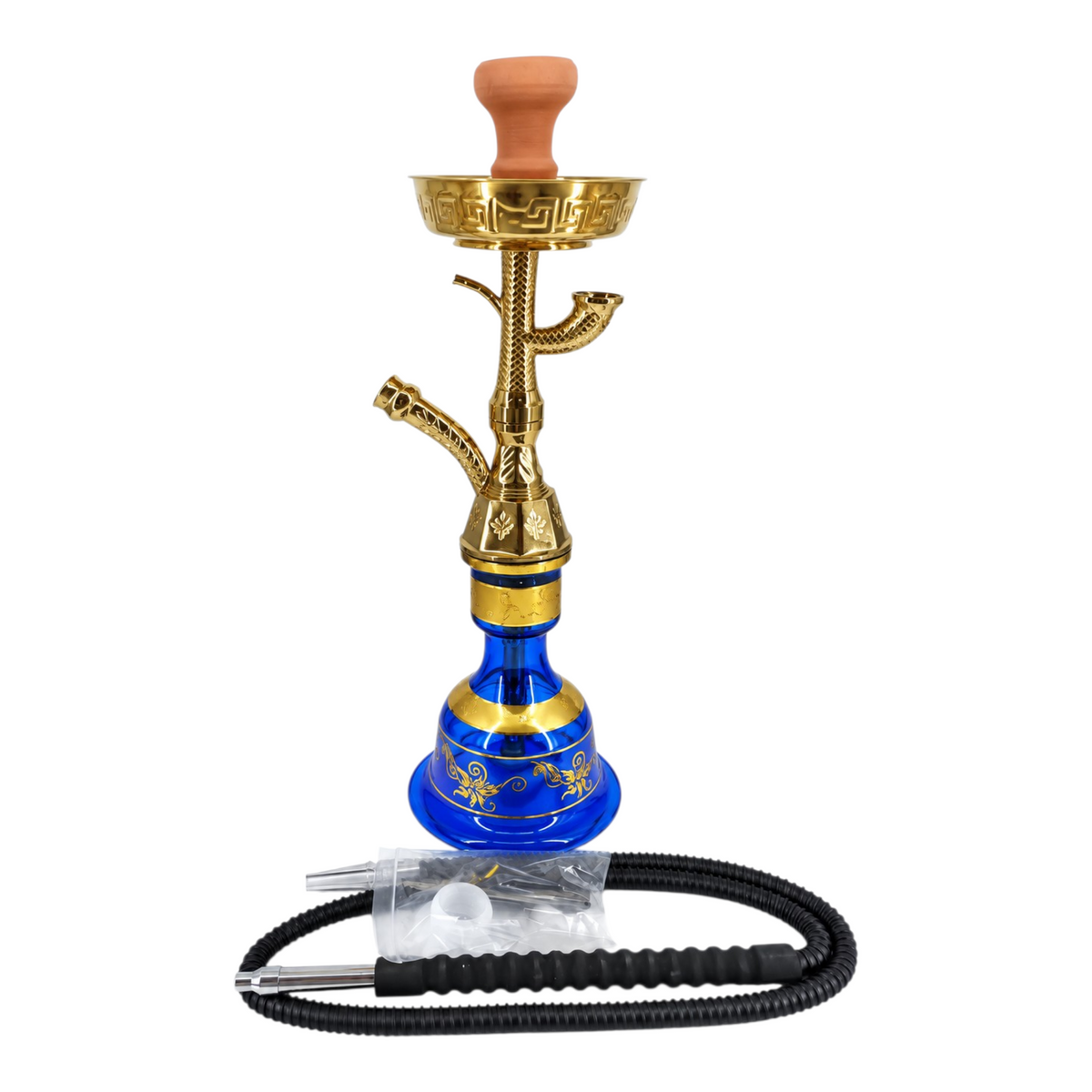 Sheesha King blue Egyptian hookah 22 inch with plastic pipe